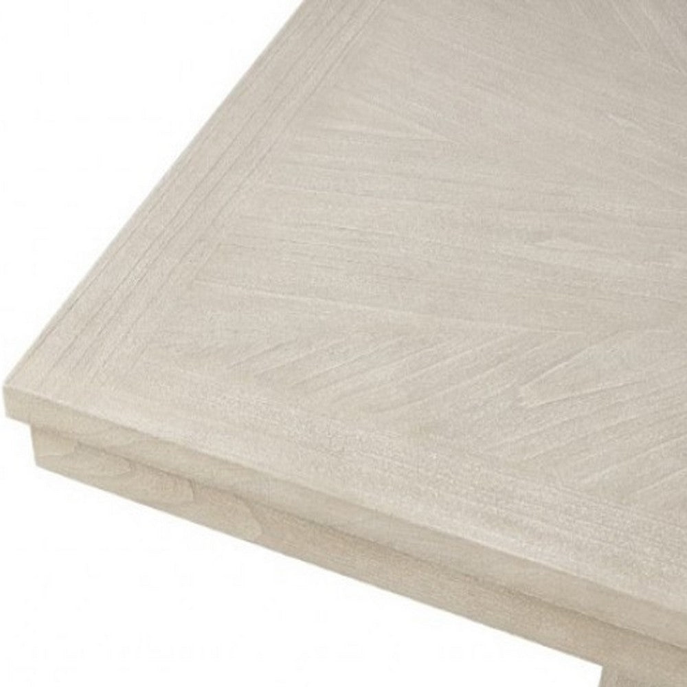 Benjara Hagy Dining Table, 76-94 Inch Extendable Top, Natural Brown Panel Legs