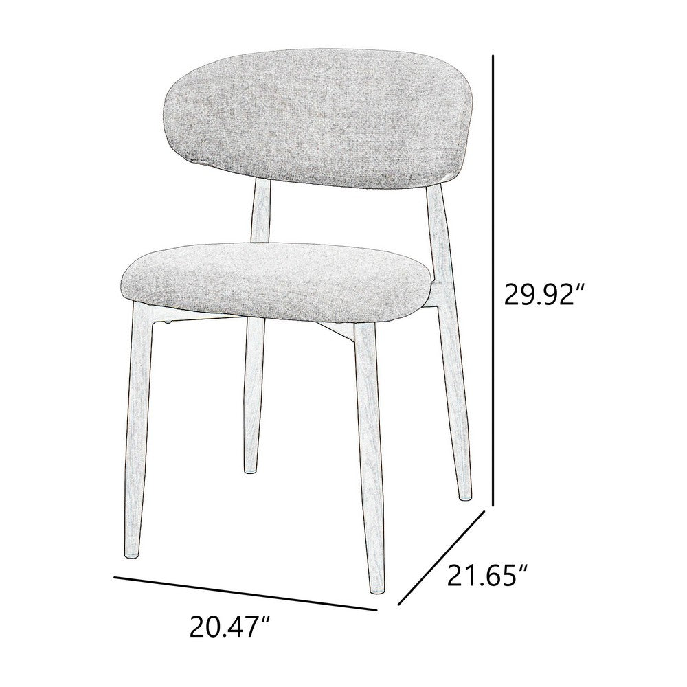 Benjara Riom Dining Side Chair Set of 2, Low Curved Back, Walnut Brown Metal
