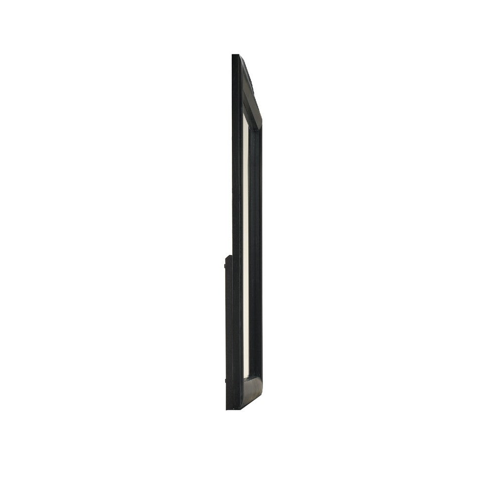 Benjara Sevy Dresser Mirror, Curved Top, Onyx Black Solid Rubberwood, 41x46