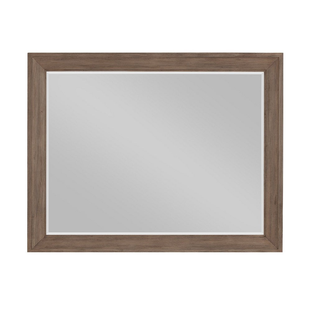 Benjara Henry Dresser Mirror, Vintage Mocha Brown, Picture Frame Molding, 39x50