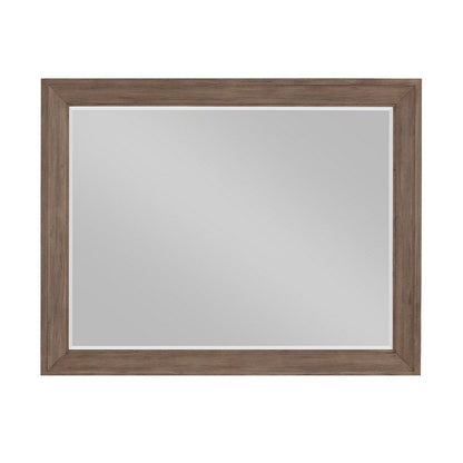 Benjara Henry Dresser Mirror, Vintage Mocha Brown, Picture Frame Molding, 39x50