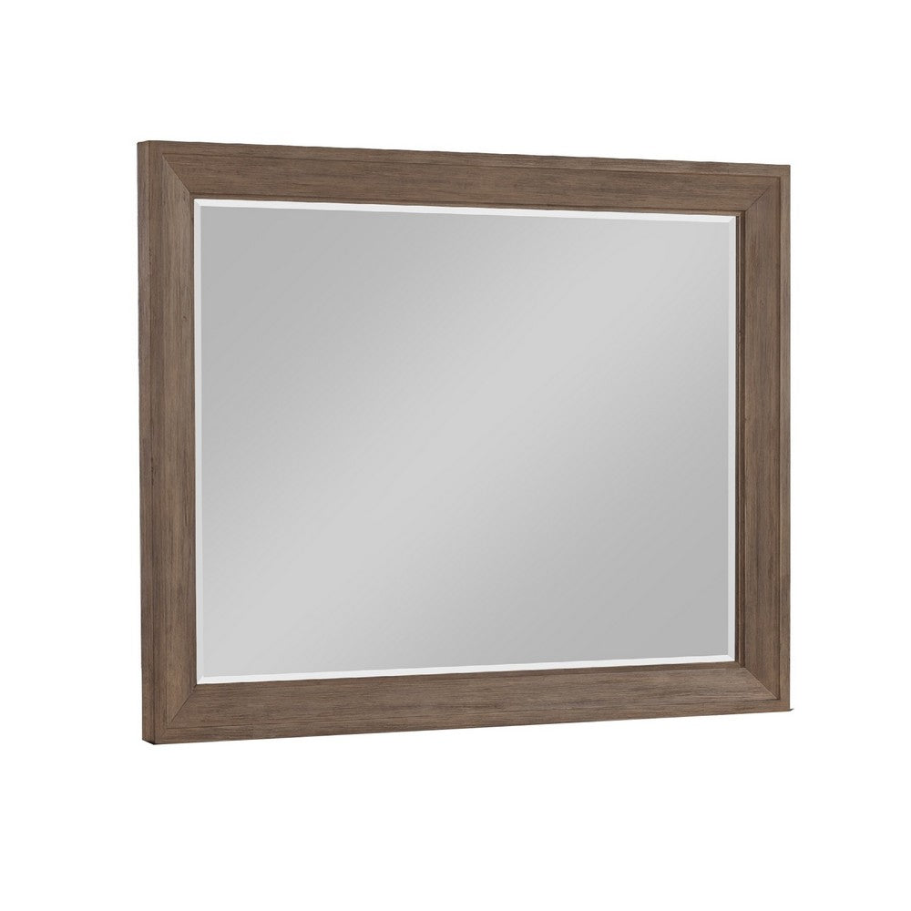 Benjara Henry Dresser Mirror, Vintage Mocha Brown, Picture Frame Molding, 39x50