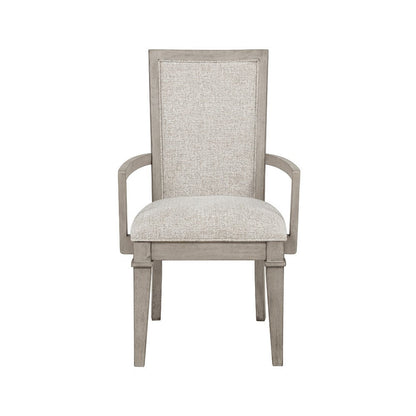 Benjara Henry Dining Chair Set of 2, Beige Polyester, Vintage Light Cream