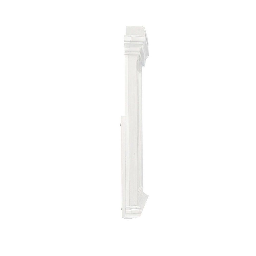 Benjara Lynda Dresser Mirror, 44 Inch Low Distortion, Antique White Crown Molding