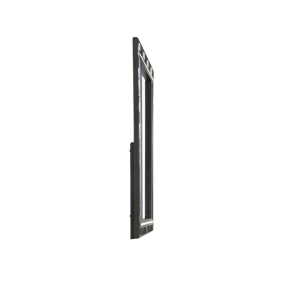 Benjara Ren Dresser Mirror, 45 Inch, Crushed Crystal Look Black Laminate, LED
