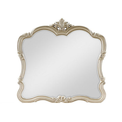 Benjara Kerra Dresser Mirror, 47 Inch, Low Distortion Glass, Champagne Silver