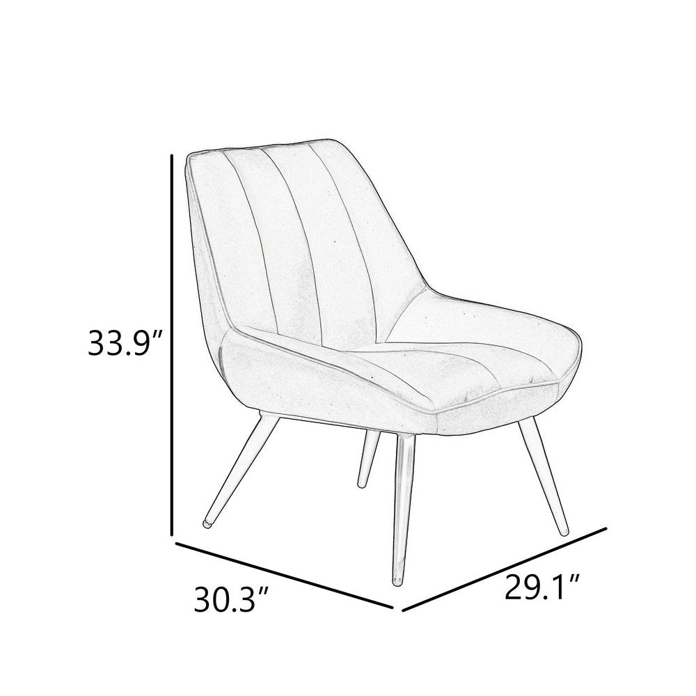 Benjara Rea Accent Chair, Tufted Back w Wrap Around Arms, Gray Velvet