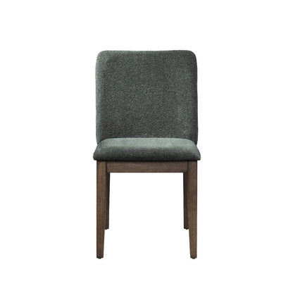 Benjara Ony Dining Side Chair Set of 2, Cream Seat & Back Cushion, Forest Green