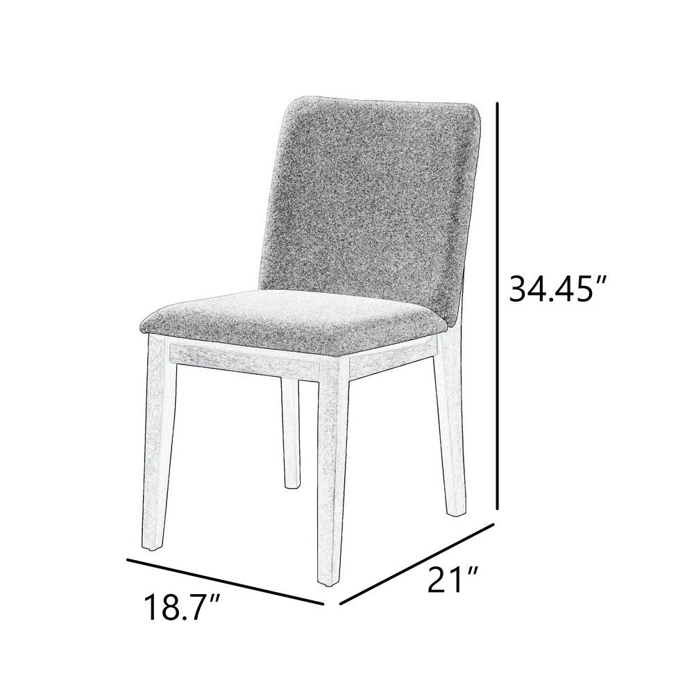 Benjara Ony Dining Side Chair Set of 2, Cream Seat & Back Cushion, Forest Green