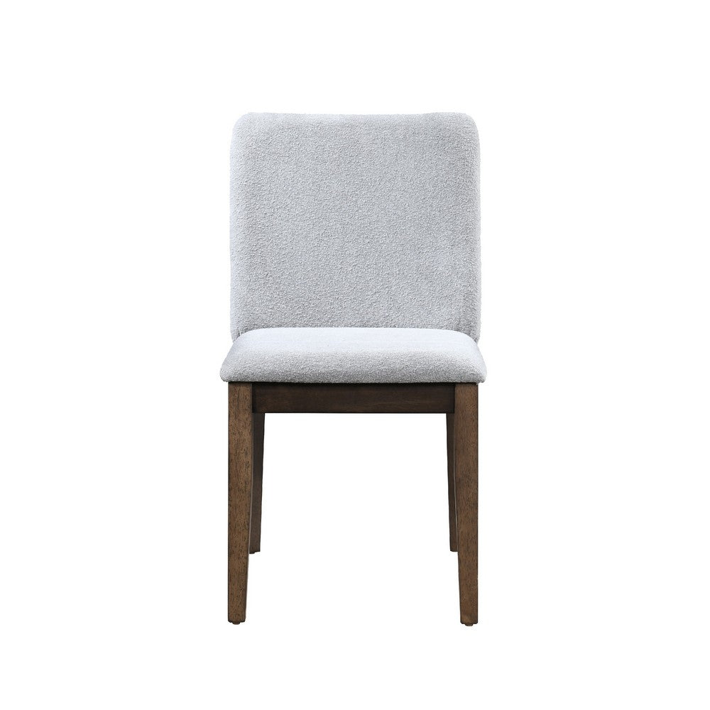 Benjara Ony Dining Side Chair Set of 2, Seat & Back Cushion, Stone Gray, Black