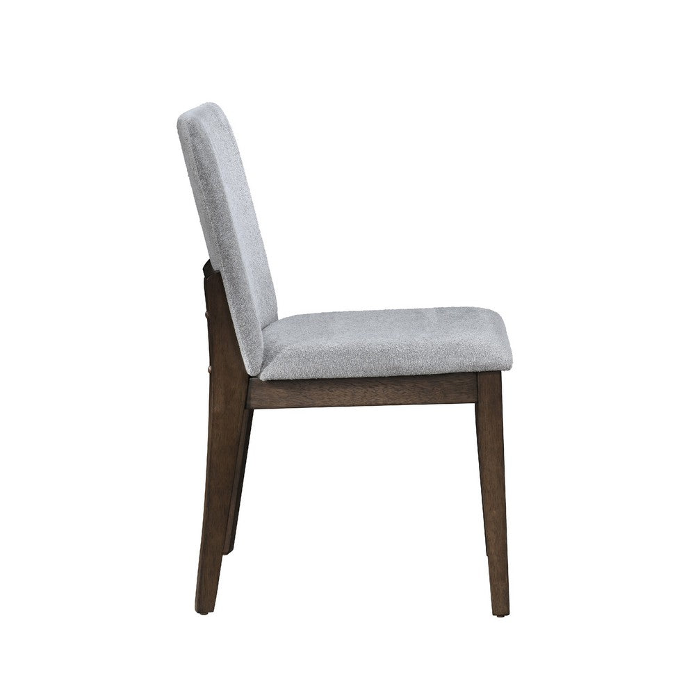 Benjara Ony Dining Side Chair Set of 2, Seat & Back Cushion, Stone Gray, Black
