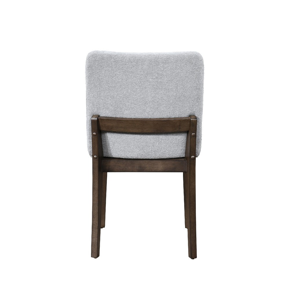 Benjara Ony Dining Side Chair Set of 2, Seat & Back Cushion, Stone Gray, Black