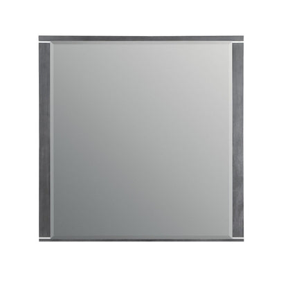 Benjara Odiy Vanity Dresser Mirror, Charcoal Gray, 42 Inch Solid Pine Wood
