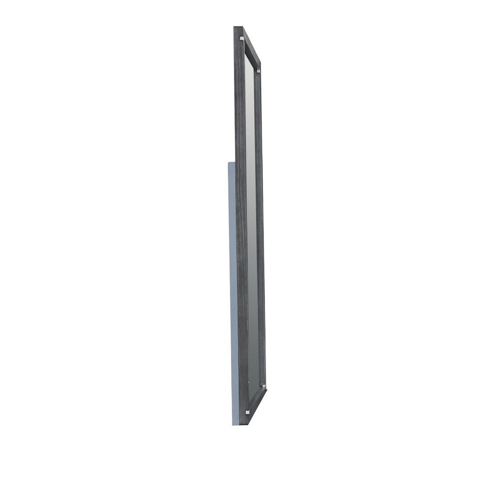 Benjara Odiy Vanity Dresser Mirror, Charcoal Gray, 42 Inch Solid Pine Wood