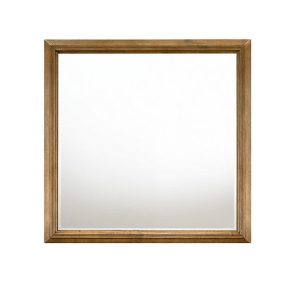 Benjara Tey Vanity Dresser Mirror, Honey Brown, Solid Rubberwood 39 Inch