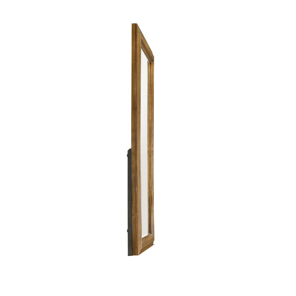Benjara Tey Vanity Dresser Mirror, Honey Brown, Solid Rubberwood 39 Inch