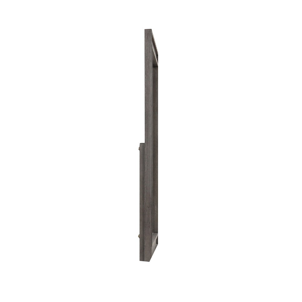 Benjara Leslee Dresser Mirror, Embossed Oak Laminate, Dark Gray Finish 44 Inch