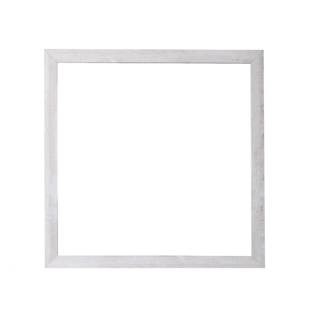 Benjara Bisca Dresser Mirror, 40 Inch Square, Driftwood Gray Decorative Laminate