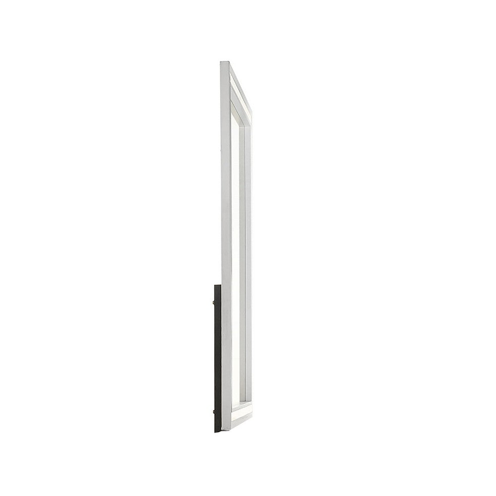 Benjara Ruo Dresser Mirror, 40 Inch Square Frame, Low Distortion, Glossy White