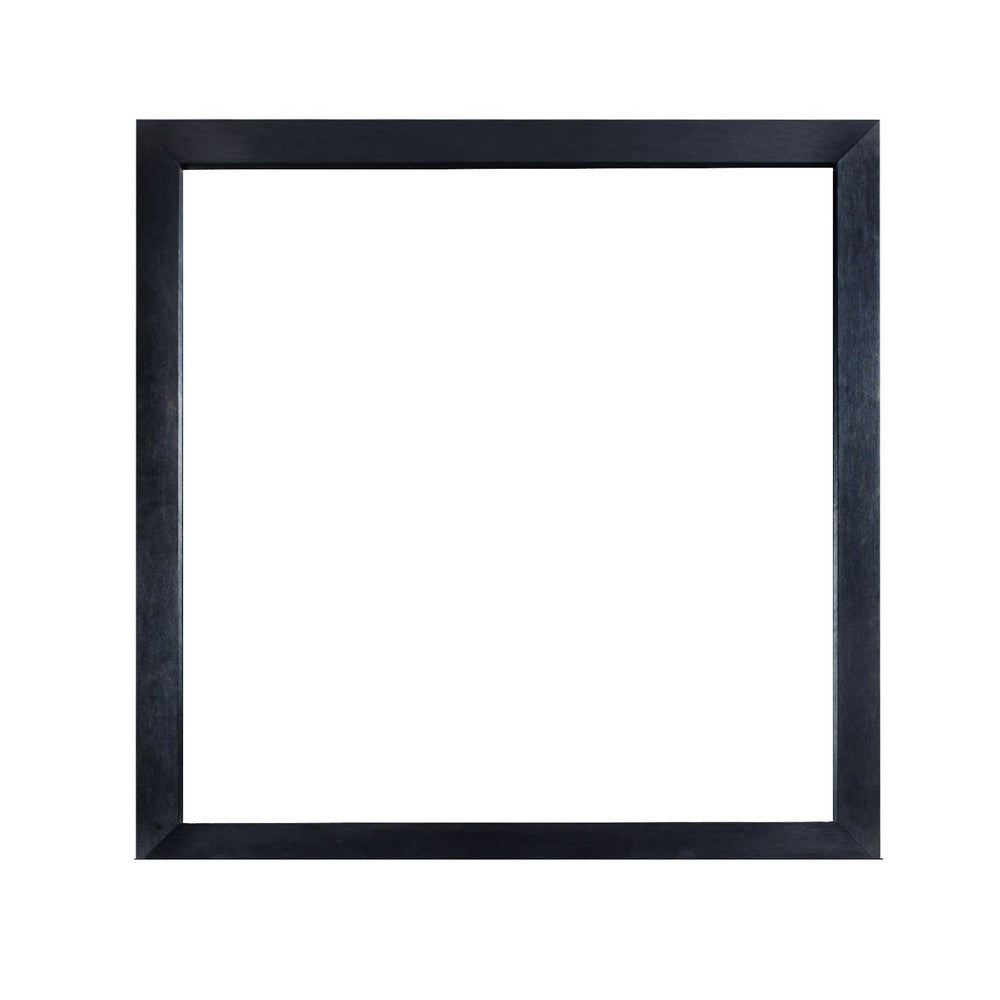 Benjara Theo Dresser Mirror, 40 Inch Square Black Frame, Beveled Low Distortion