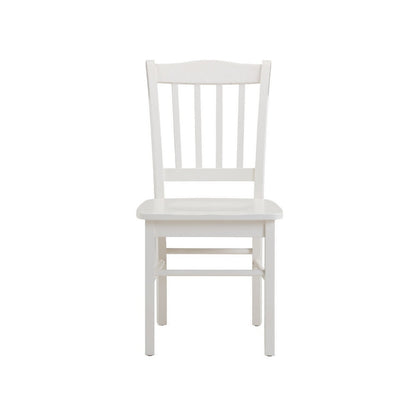 Benjara Nova Dining Side Chair Set of 2, Shaker Style, Cream White Wood