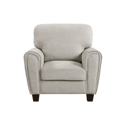 Benjara Loi Sofa Armchair with Reversible Cushion, Transitional Gray Chenille