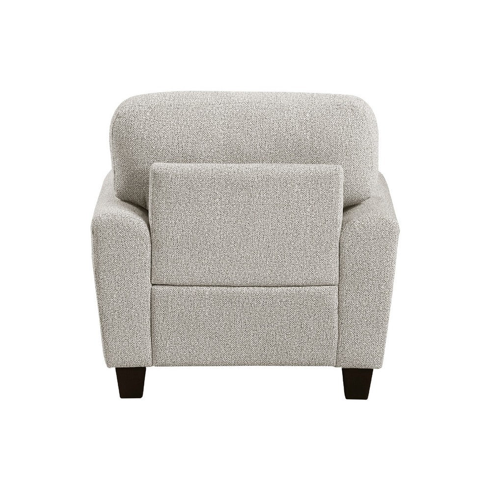 Benjara Loi Sofa Armchair with Reversible Cushion, Transitional Gray Chenille