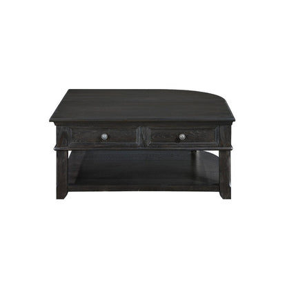 Benjara Riel Cocktail Coffee Table w Storage, 38 Inch Lift Top, Charcoal Black