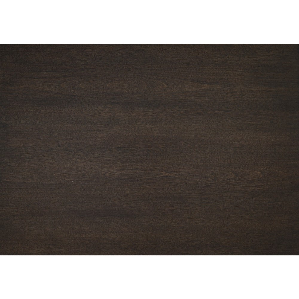 Benjara Azy Side End Table, 24 Inch Round Top, Gold Capped Legs, Dark Brown