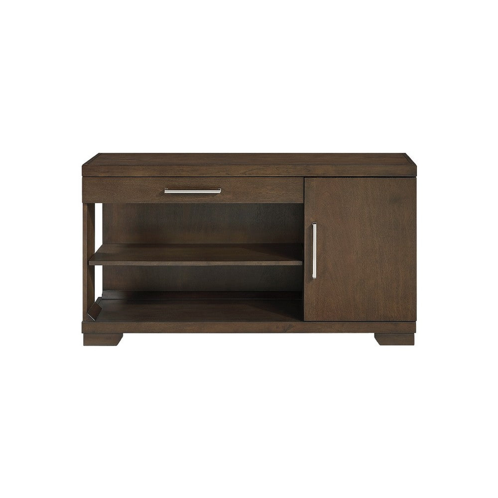 Benjara Duny Sofa Console Table, 50 Inch, 1 Drawer with 1 Cabinet, Espresso Brown