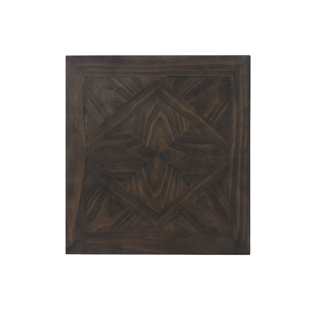 Benjara Leky Side End Table, 24 Inch, 1 Drawer with Lower Open Shelf, Brown