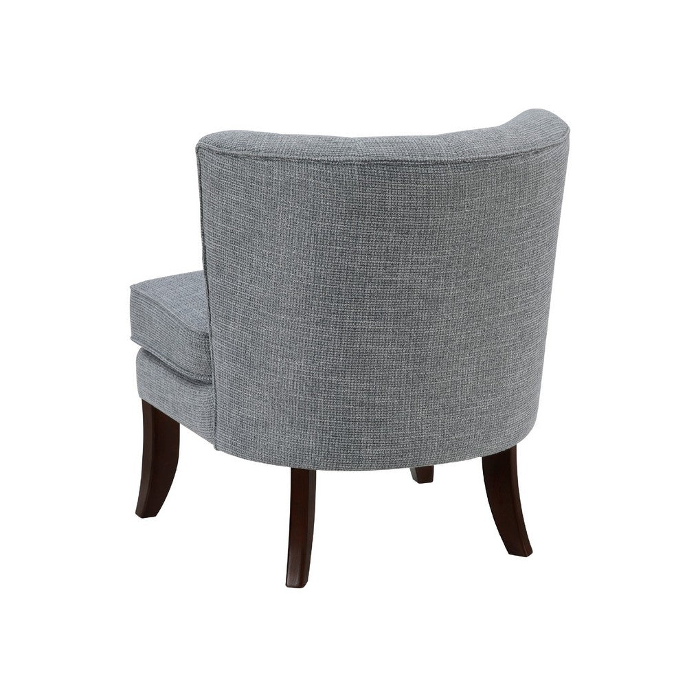 Benjara Rose Accent Chair, Button Tufted Wingback, Dark Gray Polyester, Brown