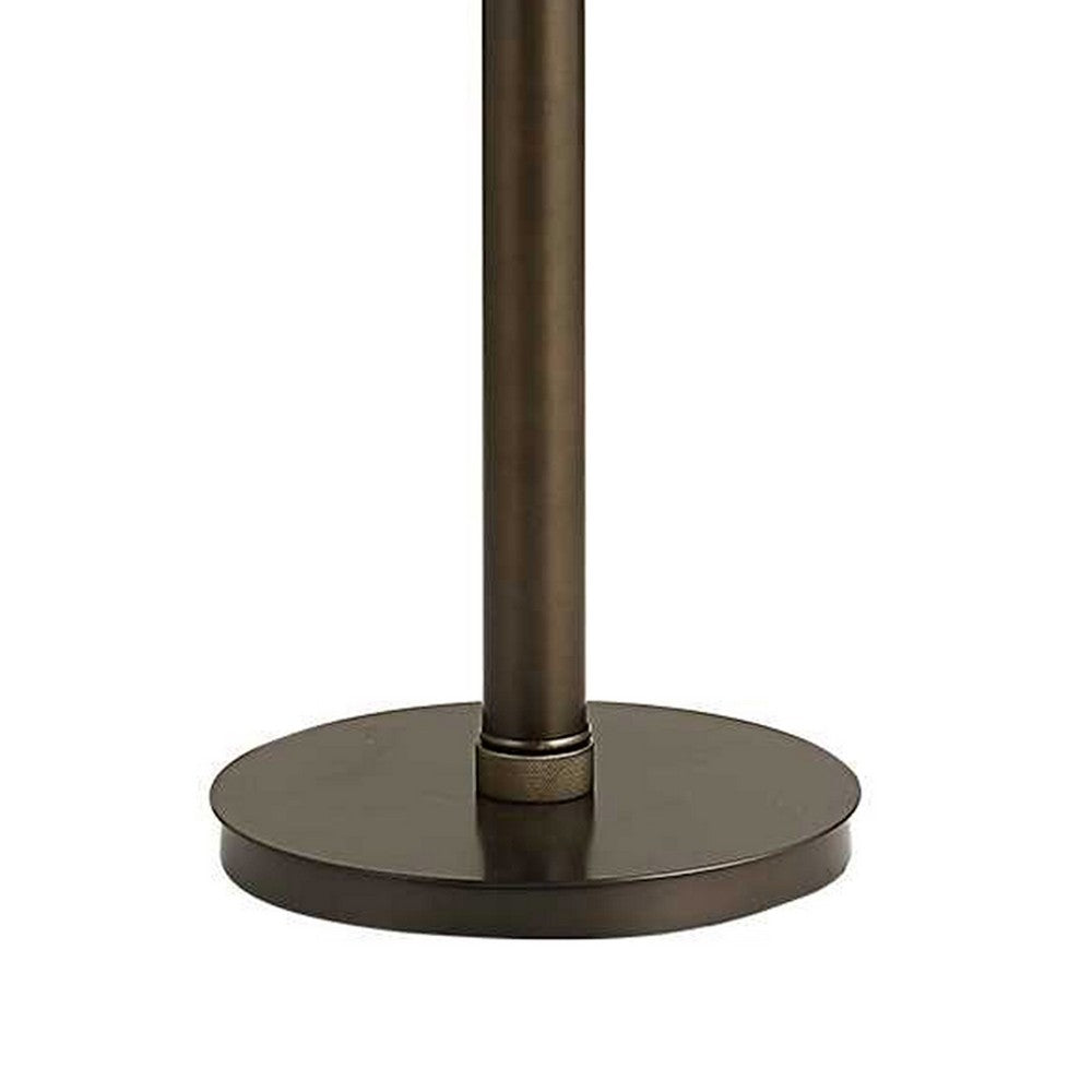 Benjara Jesy Modern Floor Lamp with Dome Metal Shade, 59 Inch Dark Bronze