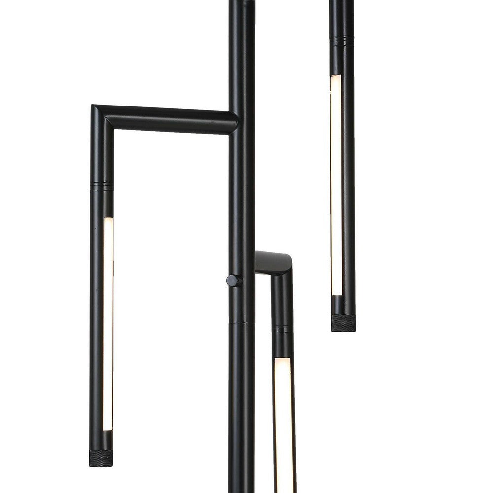 Benjara Modern Floor Lamp with Rotating LED Arms And Dimmer, 72 Inch Black