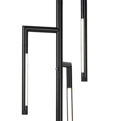 Benjara Modern Floor Lamp with Rotating LED Arms And Dimmer, 72 Inch Black