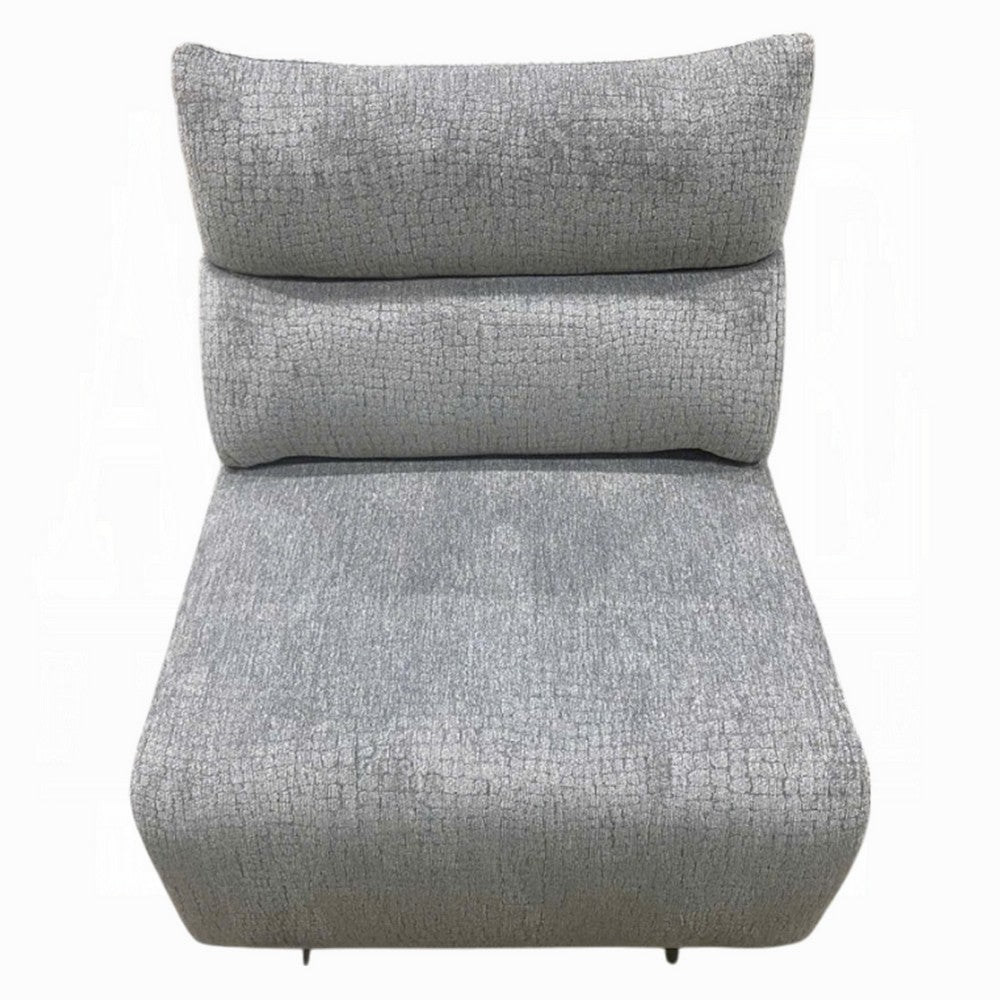 Benjara Falo Modular Power Motion Recliner Armless Chair, Light Gray Chenille