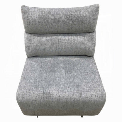 Benjara Falo Modular Power Motion Recliner Armless Chair, Light Gray Chenille