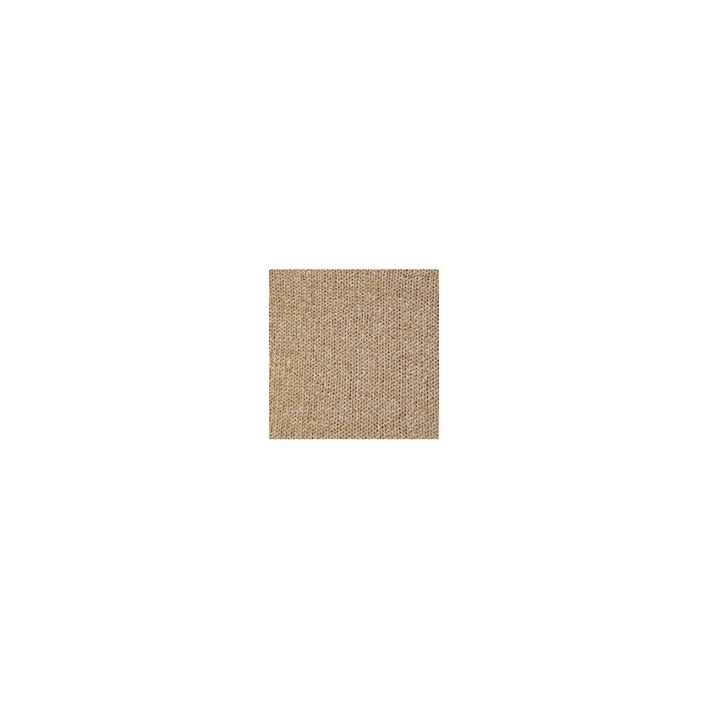Benjara Tela Throw Blanket Set of 3, Machine Knitted, Textured Gold Polyester