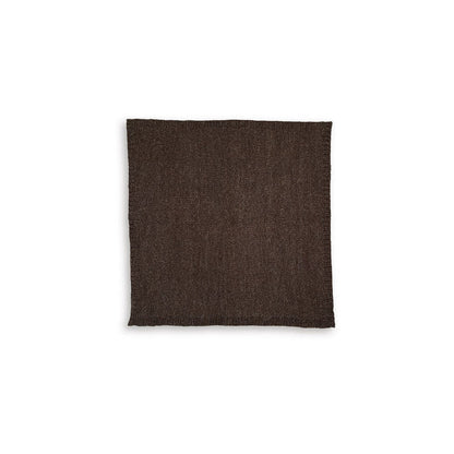 Benjara Tela Throw Blanket Set of 3, Machine Knitted, Textured Dark Brown Polyester