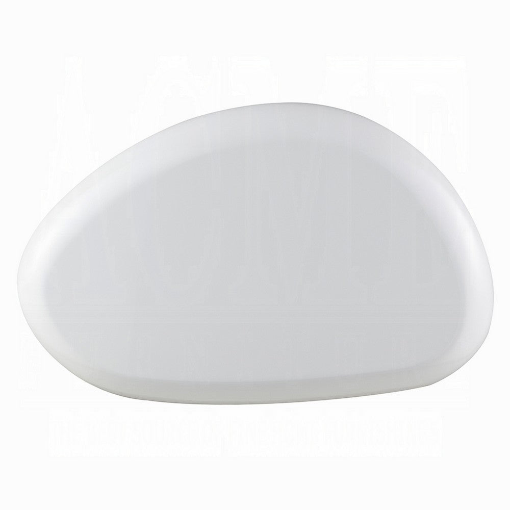 Benjara Vayu Coffee Table, 30 Inch Asymmetric Pebble Design, High Gloss White