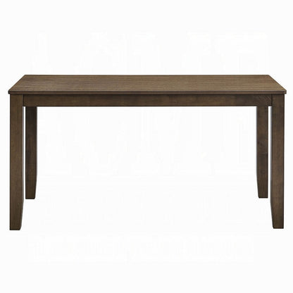 Benjara Dexy Dining Table, 59 Inch Rectangular Top, Farmhouse Walnut Brown