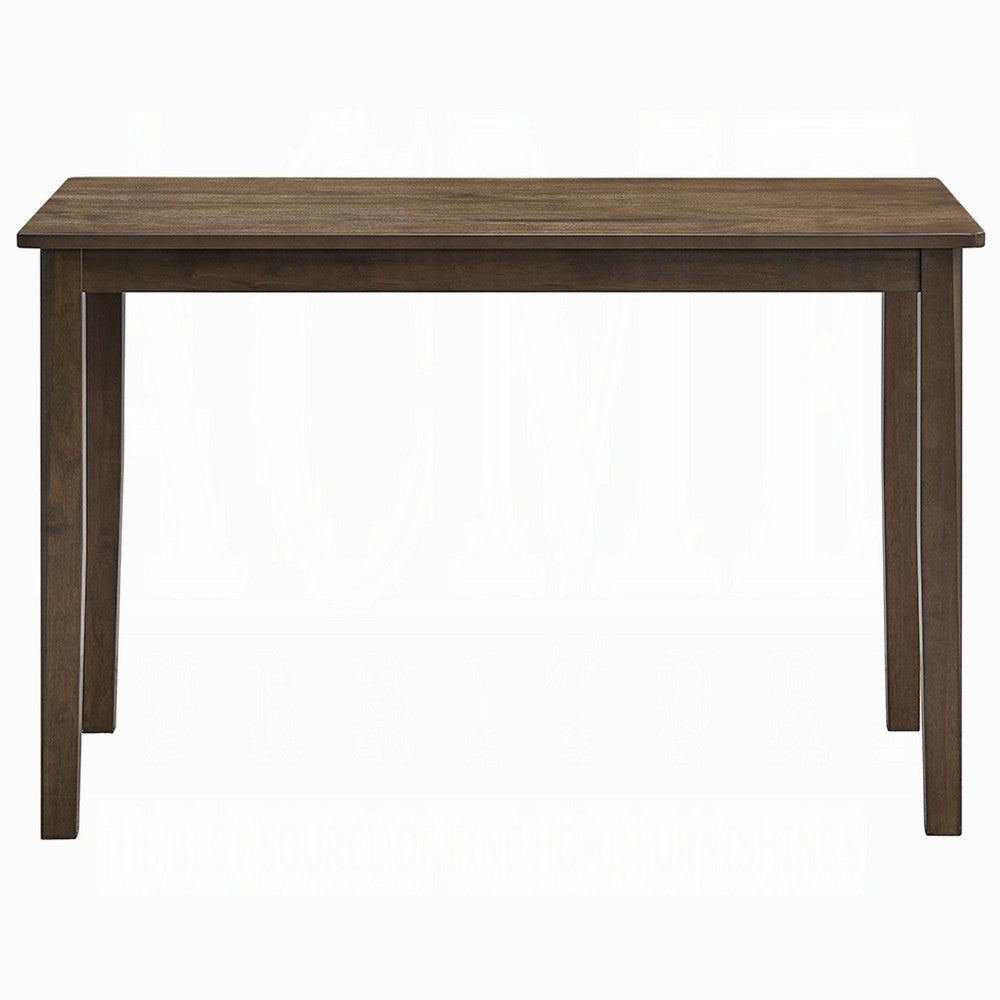 Benjara Dexy Dining Table, 47 Inch Rectangular Top, Farmhouse Walnut Brown