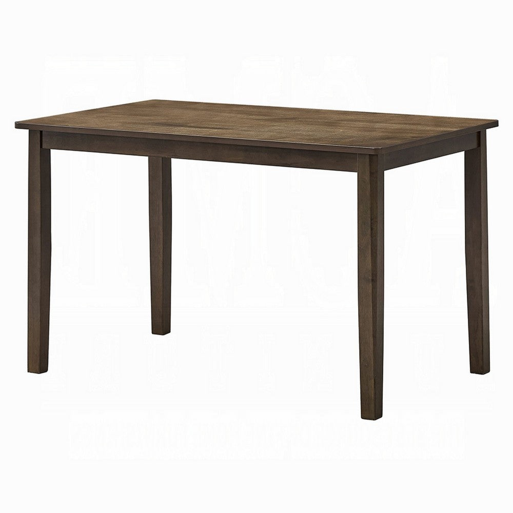 Benjara Dexy Dining Table, 47 Inch Rectangular Top, Farmhouse Walnut Brown