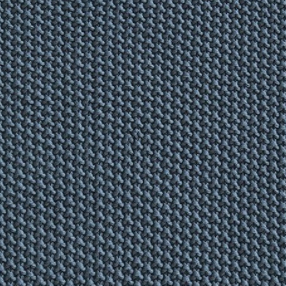Benjara 70 x 54 Leri Throw Blanket, Set of 3, Machine Knitted Blue Cotton