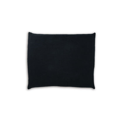 Benjara 70 x 54 Leri Throw Blanket, Set of 3, Machine Knitted Black Cotton
