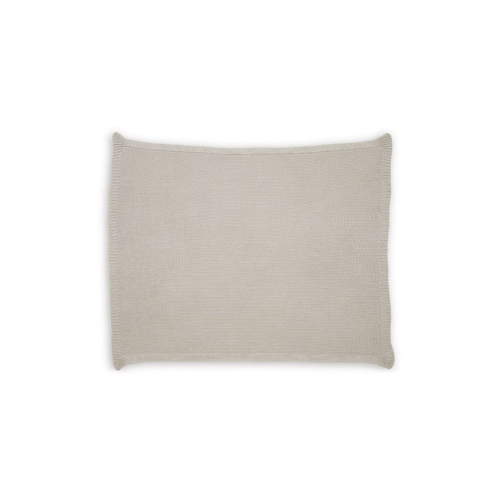 Benjara 70 x 54 Leri Throw Blanket, Set of 3, Machine Knitted Beige Cotton