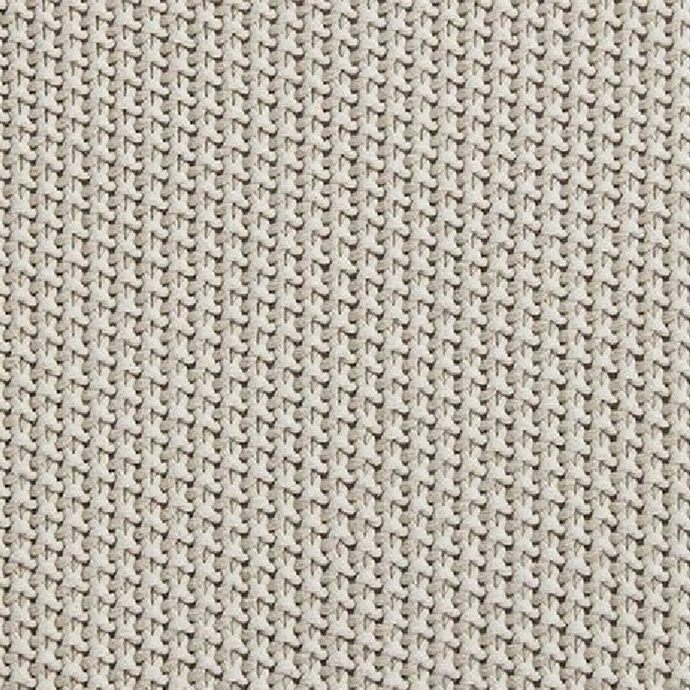 Benjara 70 x 54 Leri Throw Blanket, Set of 3, Machine Knitted Beige Cotton