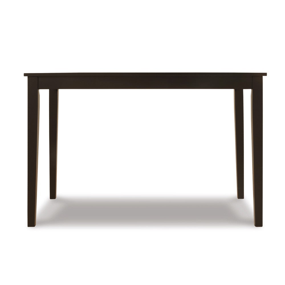 Benjara Pim Dining Table, 45 Inch Rectangular Top, Dark Brown Tapered Legs