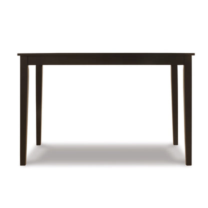 Benjara Pim Dining Table, 45 Inch Rectangular Top, Dark Brown Tapered Legs
