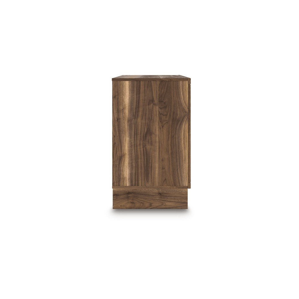 Benjara Lina 6 Drawer Wide Dresser, Integrated Handles, 51 Inch Rustic Walnut Brown